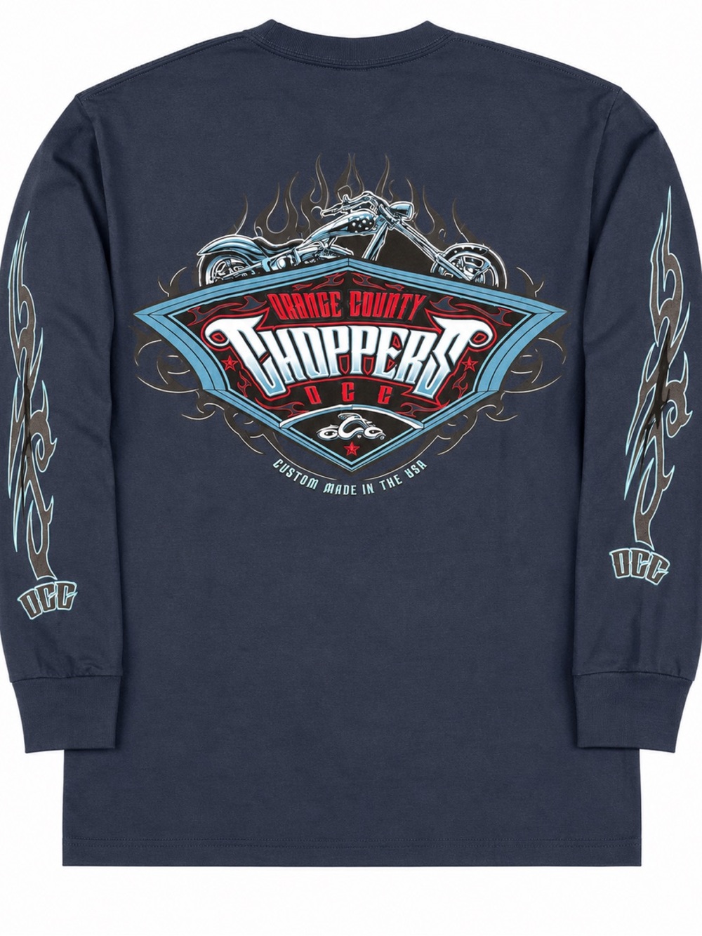 Orange County Choppers Men's Navy Long Sleeve Graphic Tee size M vintage retro